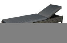 Шезлонг Lahti, черный, с подушками, искусственный ротанг, алюминий, размер 192x60x38 см